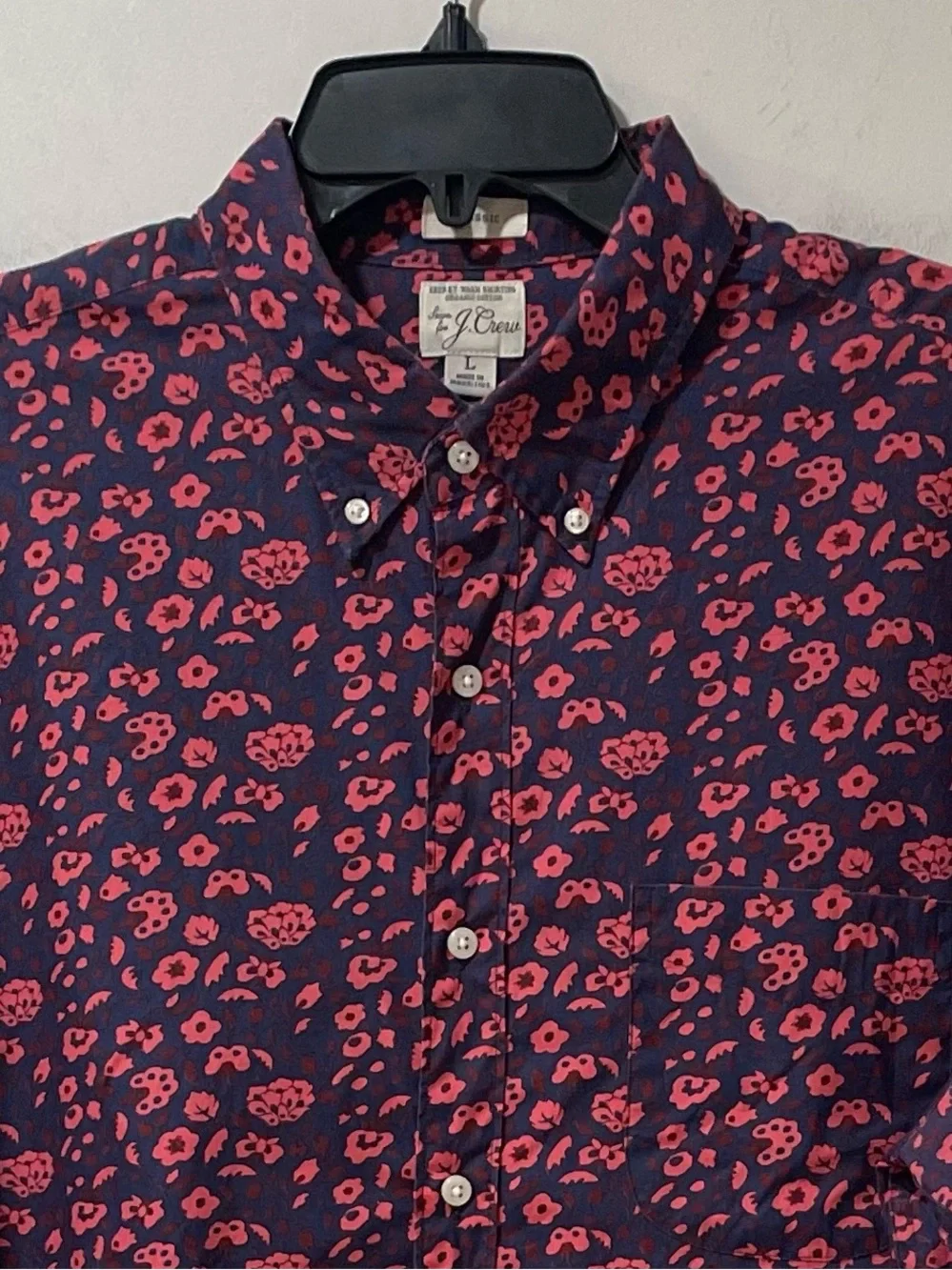 J Crew Secret Wash Classic Floral Long Sleeve Button Down Shirt Cotton Preppy